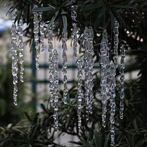 Acrylic icicle Christmas decorations, set of 24 icicles