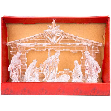 Acrylic Light Up Nativity Scene 30X9X21.5CM