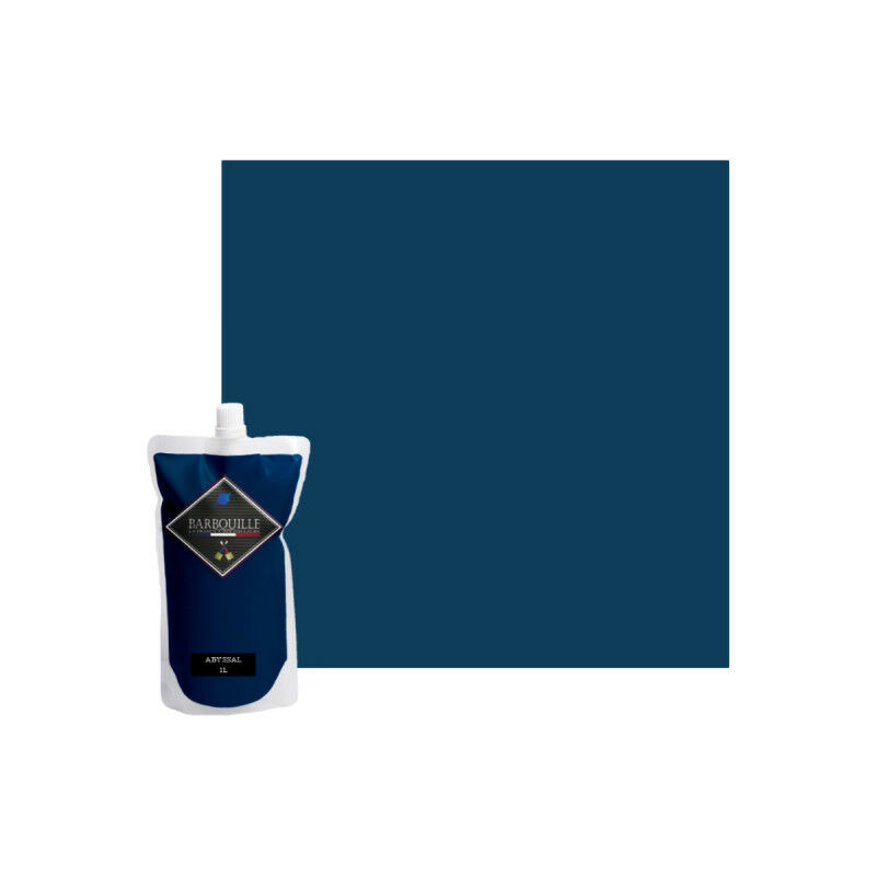 Barbouille - Acrylic paint washable satin For walls, ceilings, furniture and wood - 1L - Abyssal Blue
