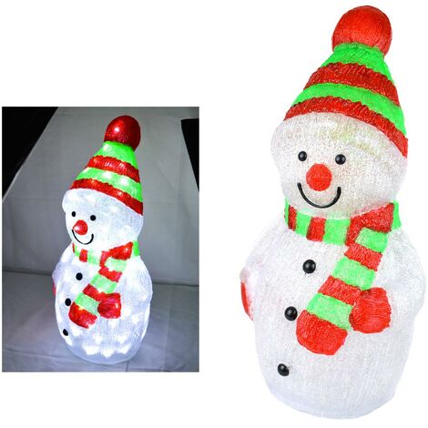 Acrylic Snowman Figure LED Garden Decoration Christmas Outdoor Indoor 58cm