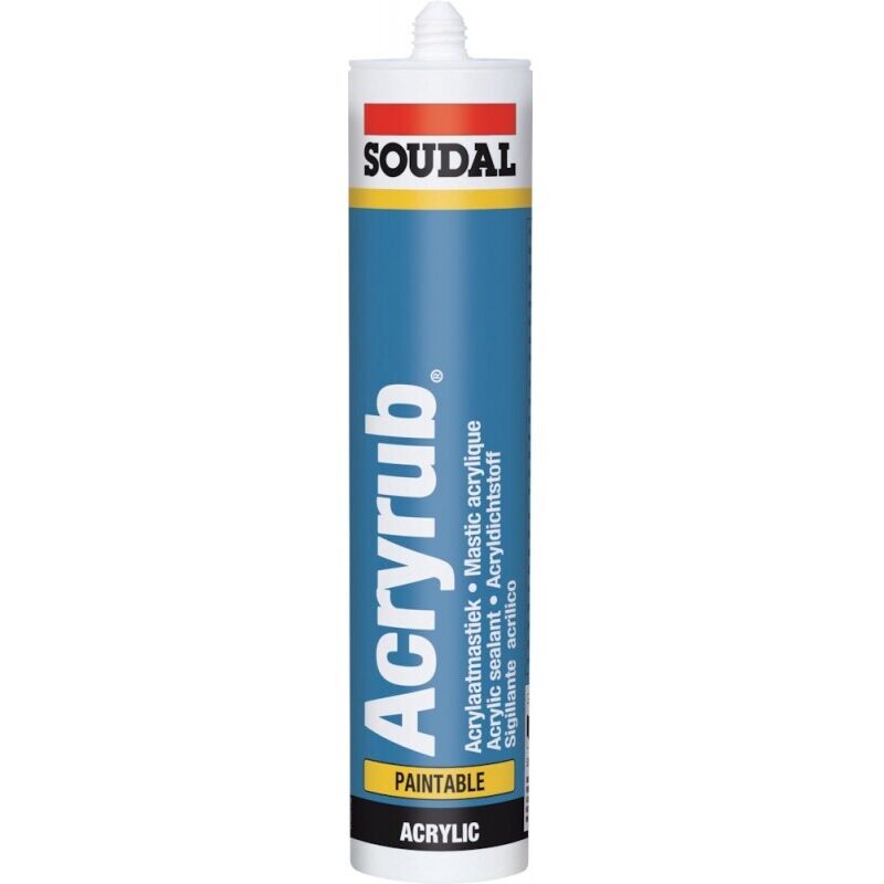Soudal - Acryrub matériau d'étanchéité acrylique 310ml blanc (Par 15)