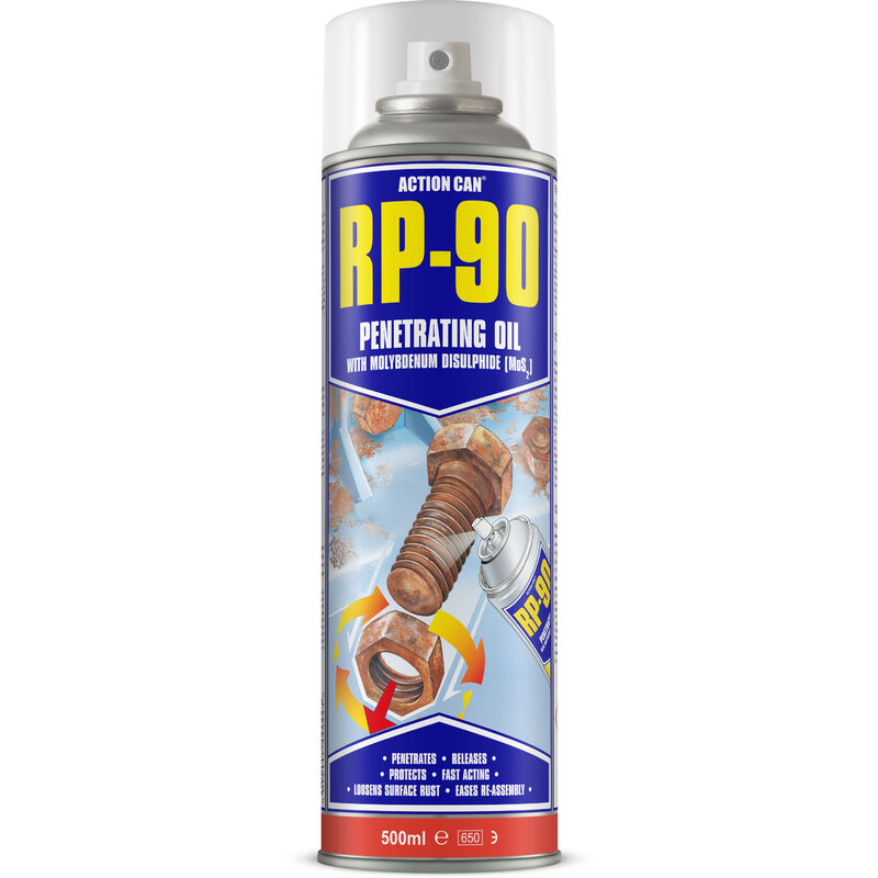 Action Can - RP-90 Rapid Penetrating Oil Rusty Seized Bolt Screw Lubricant 500ml