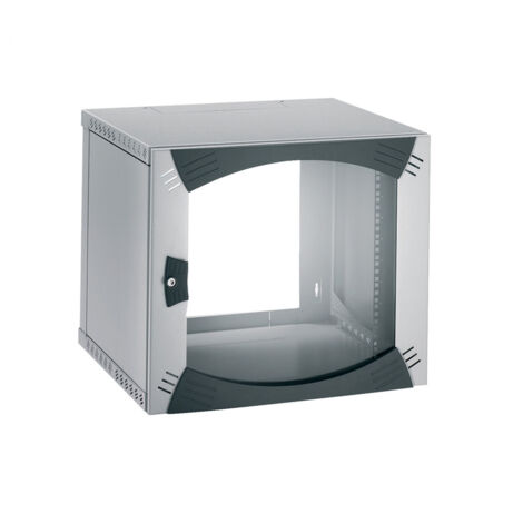 Actassi Coffret mural OPB 9U L600 P500 châssis fixe 19P - porte vitrée - R7035 (NSYOPB9U5F)