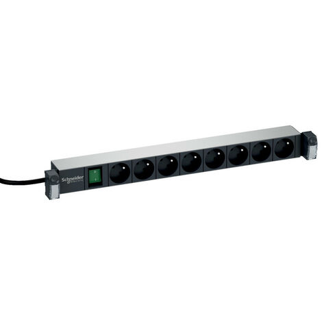 Actassi - panneau 19P alimentation 230V - 8 Prises cour. std Fr. - interrupteur (VDIG162711)