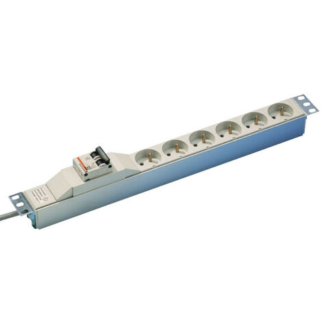 Actassi rail 1U 6 prises + disjonct 19P NF (NSYAPU19F6CB)