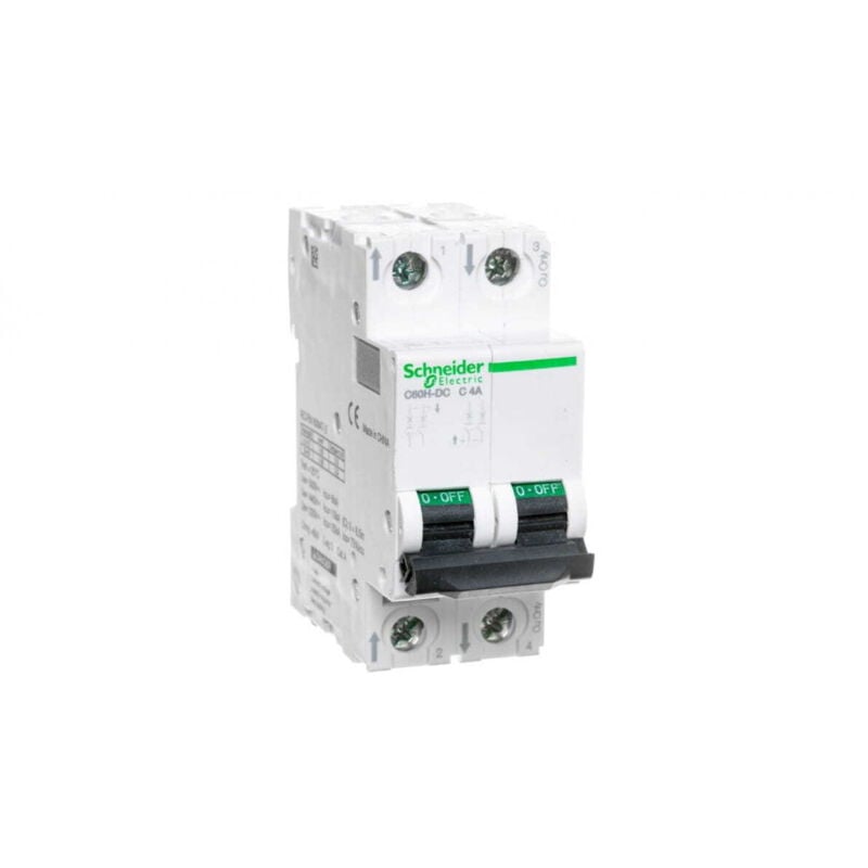 Schneider Electric - A9n61524 Disjoncteur Courant Continu Dc - 2p - 4a - Courbe c - à Vis - Schneider C60h-dc