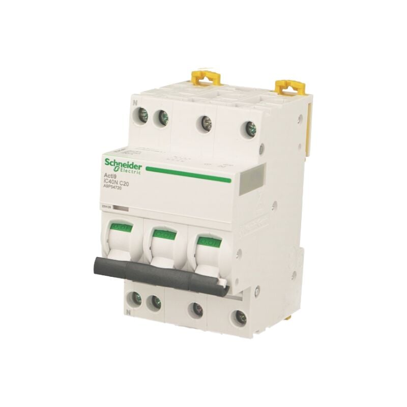 Schneider Electric - Disjoncteur modulaire tétrapolaire compact Schneider Acti9 iC40N 20A courbe c