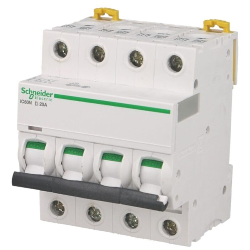 Schneider Electric - Schneider A9F75406 Disjoncteur 6 a - Acti9 - iC60N - 4P - Courbe d