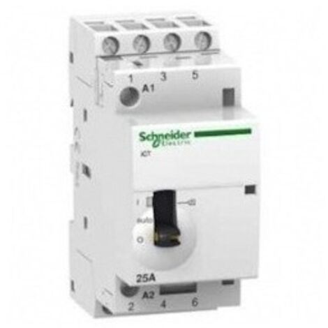 Acti9, iCT contacteur à commande manuelle  25A 4NO  230...240VCA 50Hz - A9C21834