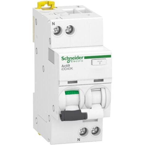 SCHNEIDER ELECTRIC Acti9 iDD40K disjoncteur différentiel 1P+N C 40A 4500A/4,5A 30mA type AC SCHNEIDER A9DK1640