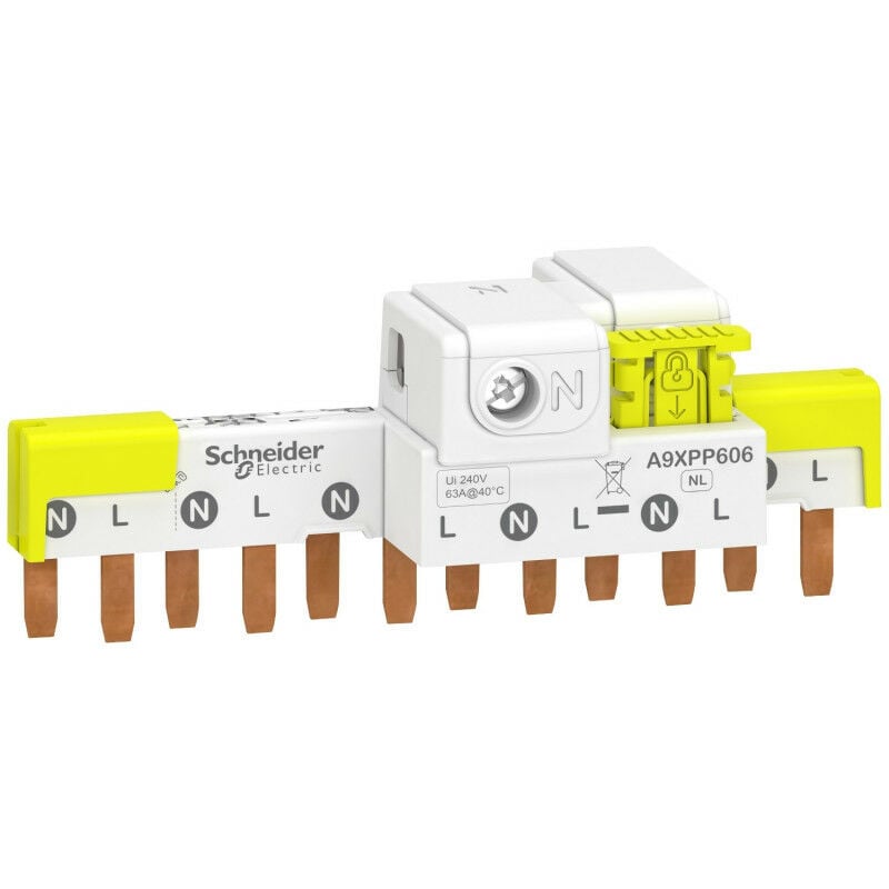Schneider Electric - Acti9 iDT40 - peigne avec connecteur - 1P+N - 6 modules de 18mm - 63A (A9XPP606)