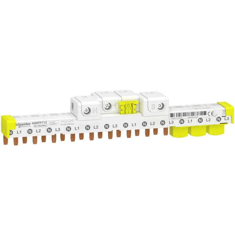 Schneider Electric - Acti9 iDT40 - peigne avec connecteur - 3P+N - 12 modules de 18mm - 63A (A9XPP712)