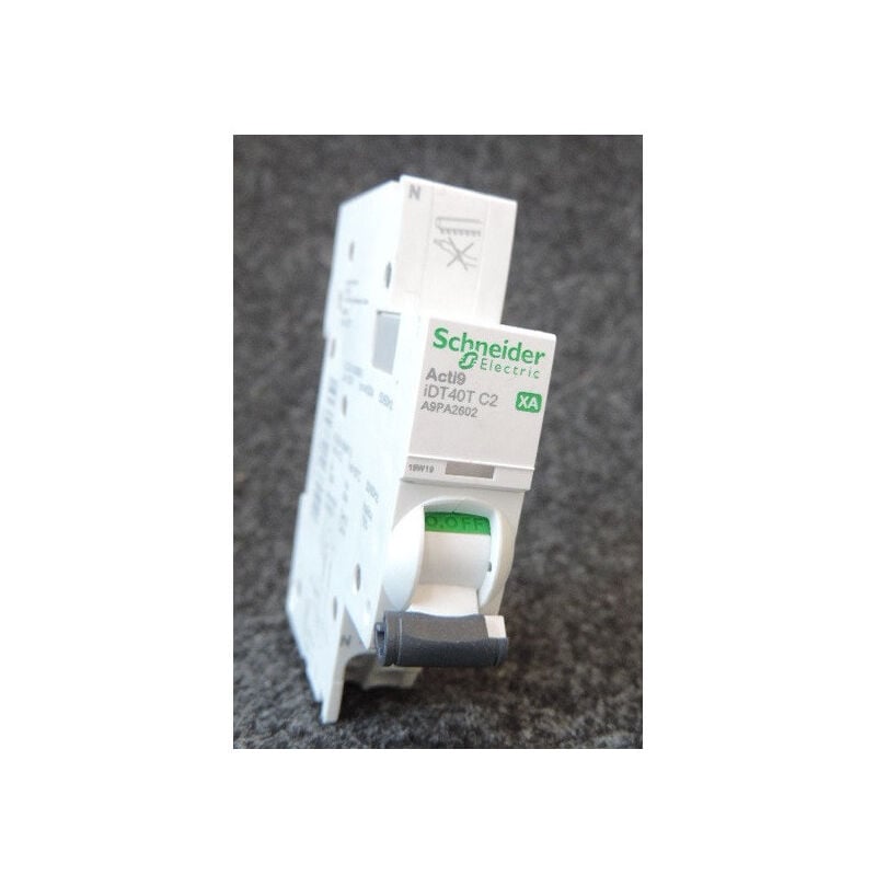 Schneider Electric - Disjoncteur 2A 1P+N courbe c 6kA bornes auto modulaire Acti9 iDT40XA Schneider