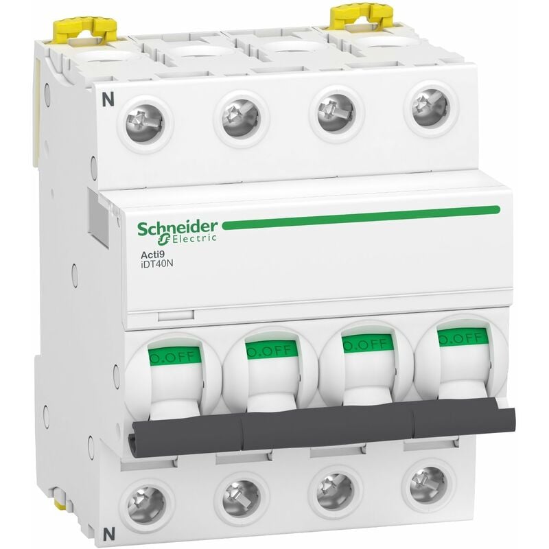 Schneider Electric - Acti9 iDT40N - disjoncteur modulaire - 4P - 40A - courbe c - 6000A/10kA