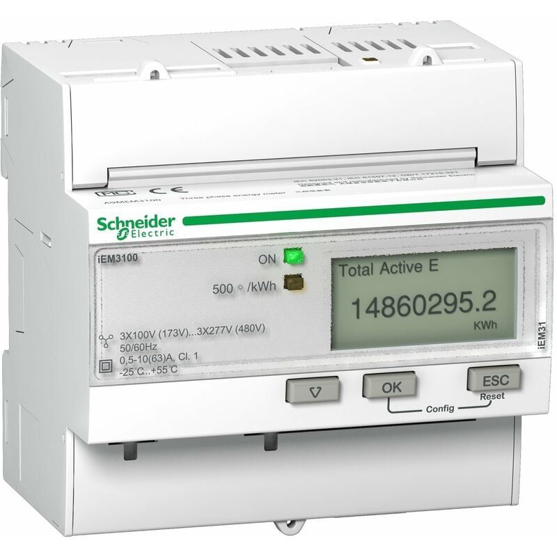 Schneider Electric - Acti9, iEM Compteur d'énergie iEM3100 63A - A9MEM3100