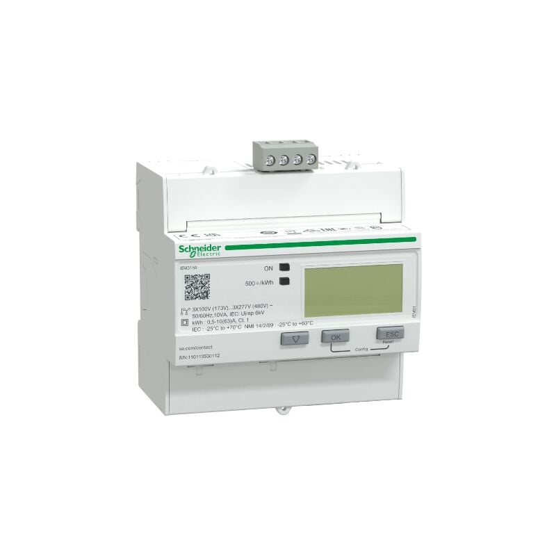Schneider Electric - Acti9 iEM - compteur d'énergie tri - 63A - Modbus - A9MEM3150