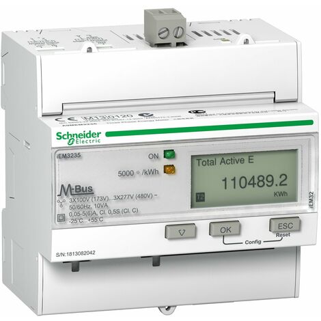 Acti9 iEM - compteur d'énergie tri - TI - multi-tarif - alarme kW - Mbus - MID