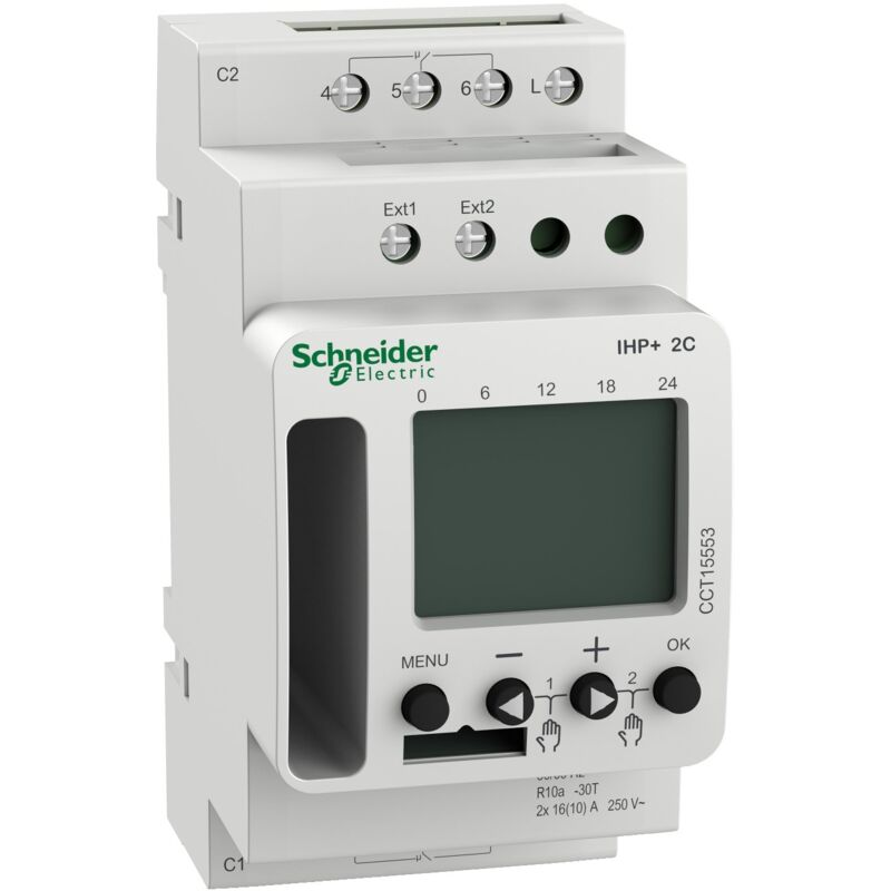 Schneider Electric - Acti9 ihp+ interrupteur horaire programmable 2 canal smart schneider CCT15553 Schneider Electric - Acti9 ihp+ interrupteur horaire programmable 2 canal smart schneider CCT15553