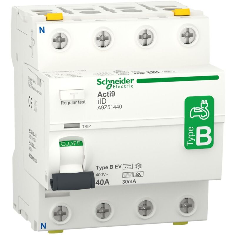 A9z51440 - Interrupteur Différentiel Tétrapolaire 30ma - 40a - Type B - Schneider Acti9 Iid