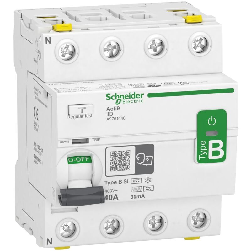 Schneider Electric - Acti9 iID interrupteur différentiel 4 Pôles 40A 30mA type b si 400V schneider A9Z61440