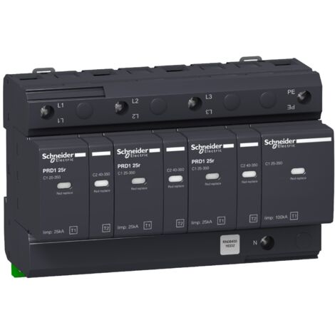 Acti9 - parafoudre PRD1 25r débrochable - 3P+N - 350V - report signalisation  - 16332