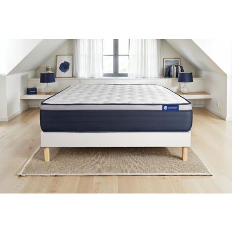 Actiflex max matratze 160x200cm + Bettgestell mit lattenrost , Härtegrad 4 , Taschenfederkern und Memory-Schaum , Höhe : 26 cm