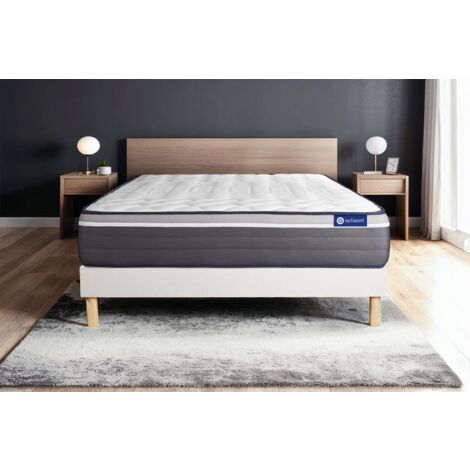 Actiflex plus matratze 130x220cm + Bettgestell mit lattenrost , Härtegrad 5 , Taschenfederkern und Memory-Schaum , Höhe : 26 cm