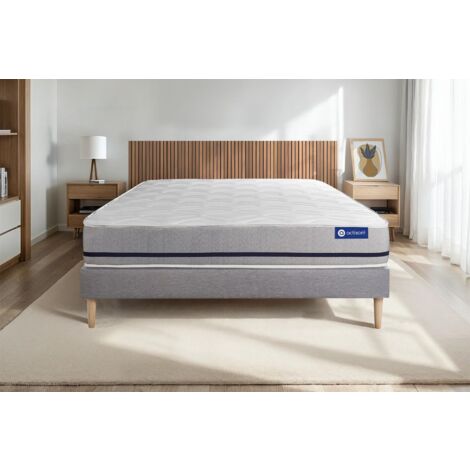 Actilatex soft matratze 180x200cm + Bettgestell mit lattenrost - Dicke : 20cm - Latex und Memory-schaum - H3