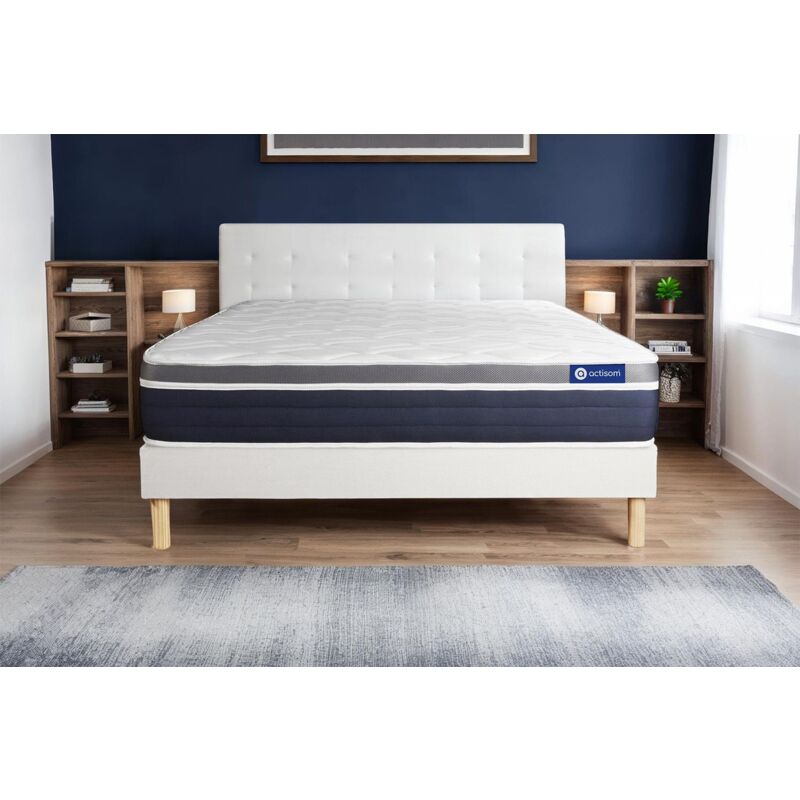 Actimemo confort matratze 130x210cm + Bettgestell mit lattenrost , Härtegrad 3 , Memory-Schaum , Höhe : 26 cm