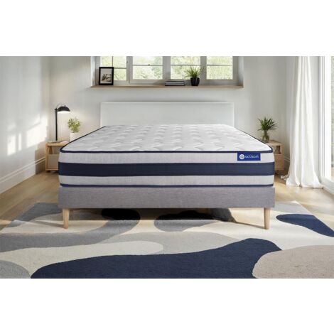 Actimemo ergo matratze 140x190cm + Bettgestell mit lattenrost - Dicke : 24cm - Memory-Schaum - H4