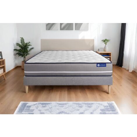 Actimemo pur matratze 180x200cm + Bettgestell mit lattenrost - Dicke : 20cm - Memory-Schaum - H4