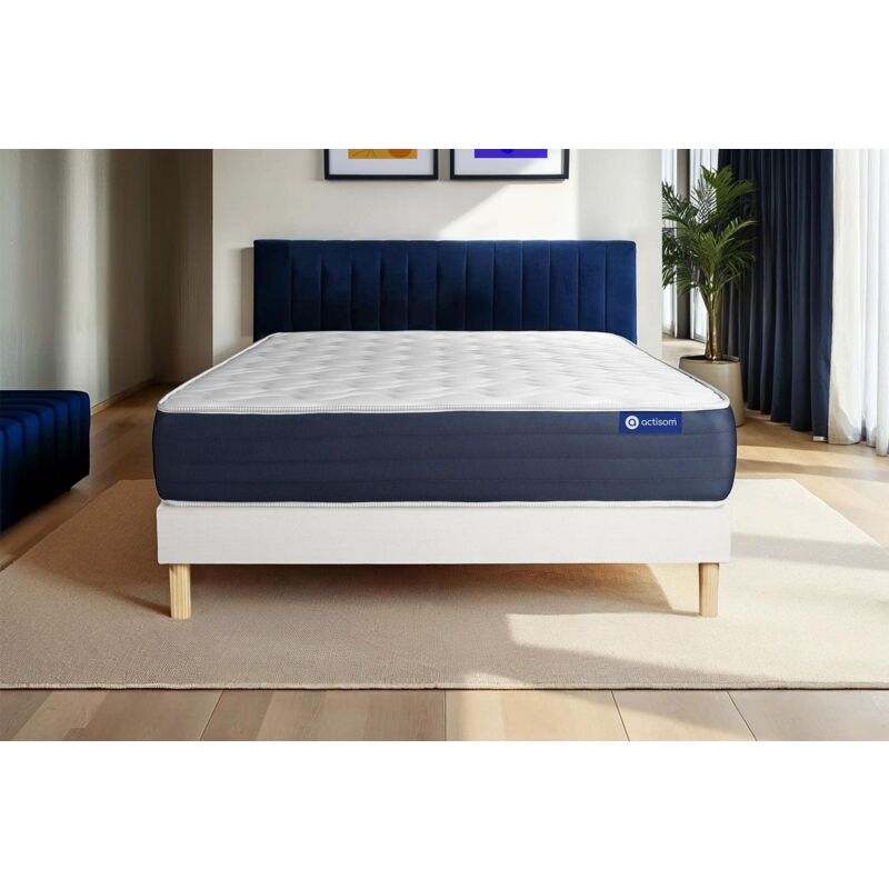Actimemo sleep matratze 120 x 220cm + Bettgestell mit lattenrost , Härtegrad 2 , Memory-Schaum , Höhe : 22 cm