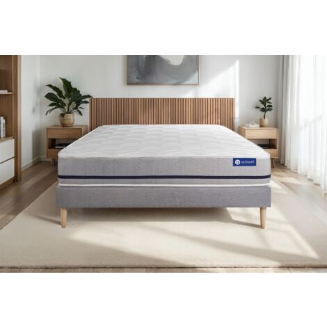Actimemo soft matratze 180x200cm + Bettgestell mit lattenrost - Dicke : 20cm - Memory-schaum - H3