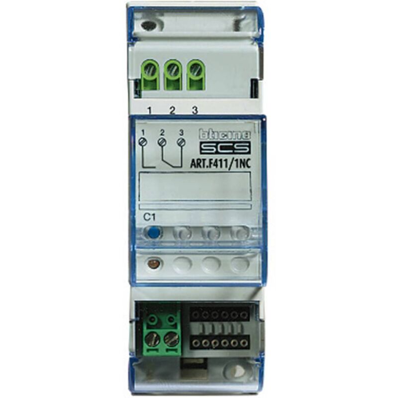 Actionneur 1 relais NF pour éclairage MyHOME BUS 2 modules BTICINO F411/1NC