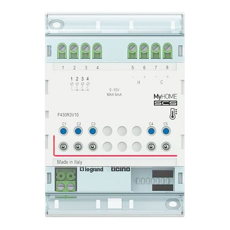 Legrand - Actionneur Bticino avec 3 relais indépendants et 2 sorties 0-10 Volt F430R3V10