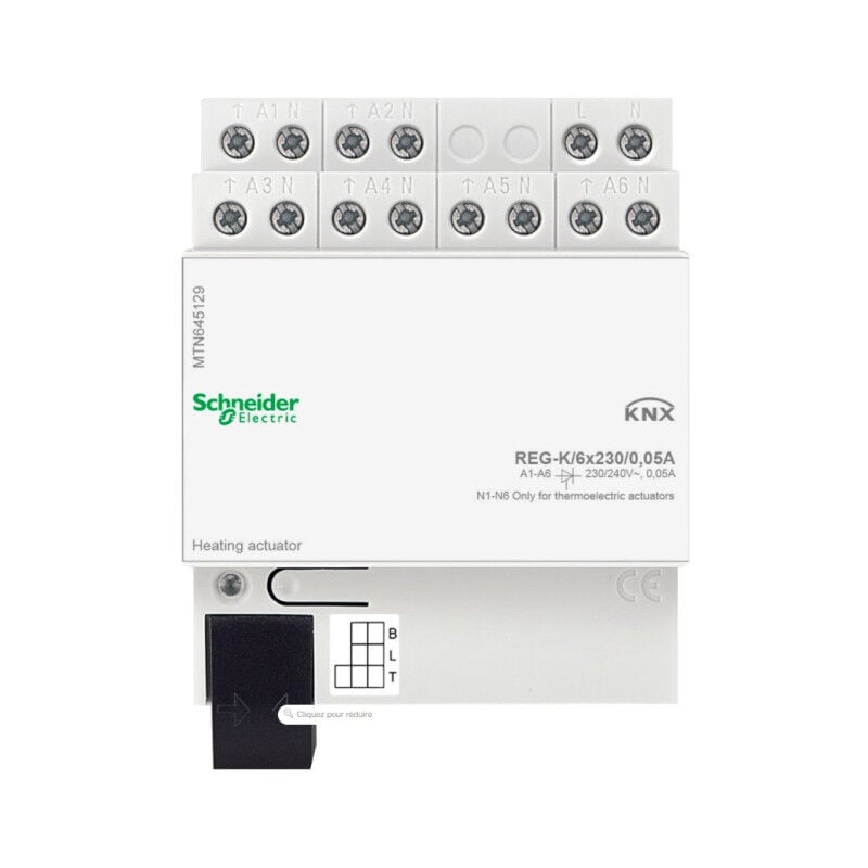 Schneider Electric - Actionneur modulaire 6 sorties 230V pour chauffage bus knx reg-k MTN645129