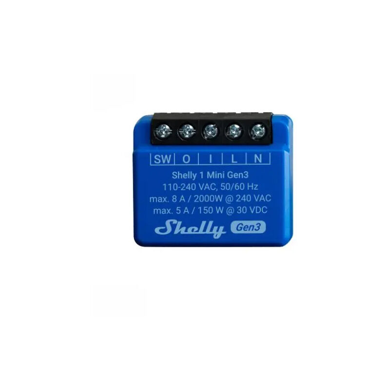 Commutateur WiFI professionnel SHELLY 1 V3 Alimentation DOMOTICA iOS Android