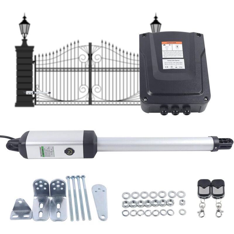 Actionneur de porte battante actionneur de porte, électrique actionneur de porte battante avec 2 télécommandes ouvre-porte automatique 300kg 50W