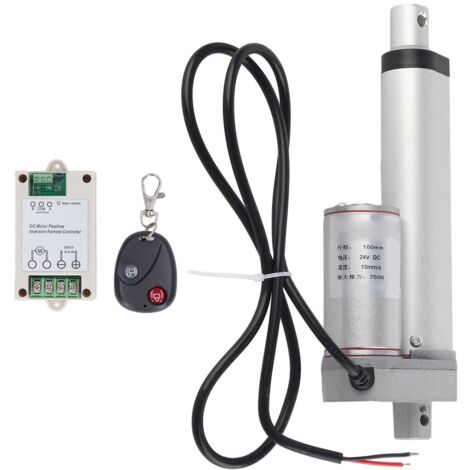 Actionneur Linéaire Électrique 100mm Course 750N Poussée 24V pour Équipement Machine avec Télécommande et Contrôleur