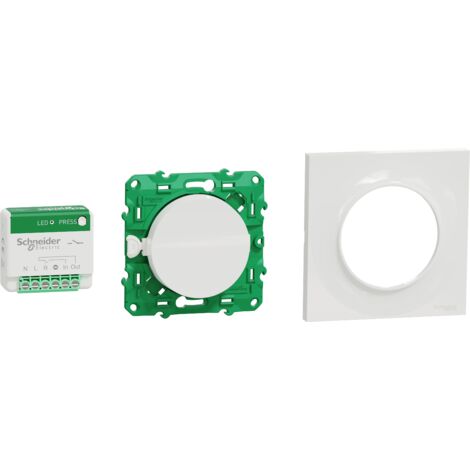 Actionneur micro + Interrupteur + plaque style - Kit Odace SFSP - Schneider Electric - blanc - S520192K - blanc