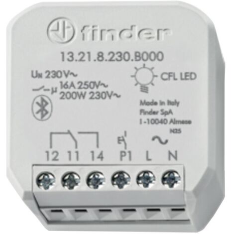 Actionneur multifonction YESLY 1 inverseur 16A 230V AC Bluetooth à encastrer FINDER 13218230B000PAS