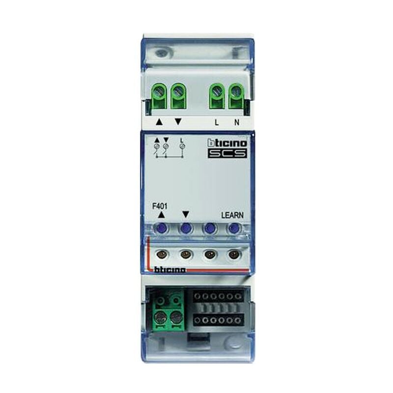 Actionneur pour volets roulants Bticino 2 relais internes interverrouillés 2A 250Vac F401