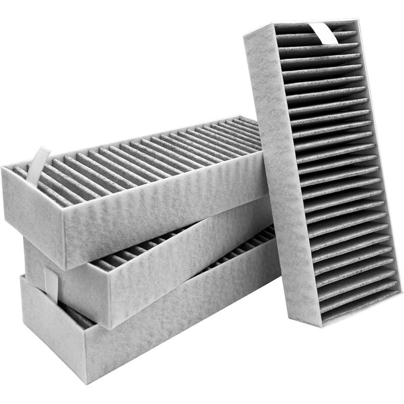 Activated carbon filter for cooker hoods (4 pieces) - Clean Air filter set compatible with Siemens HZ9VRCR0/17004796, Bosch HEZ9VRCR0/17004805, Neff