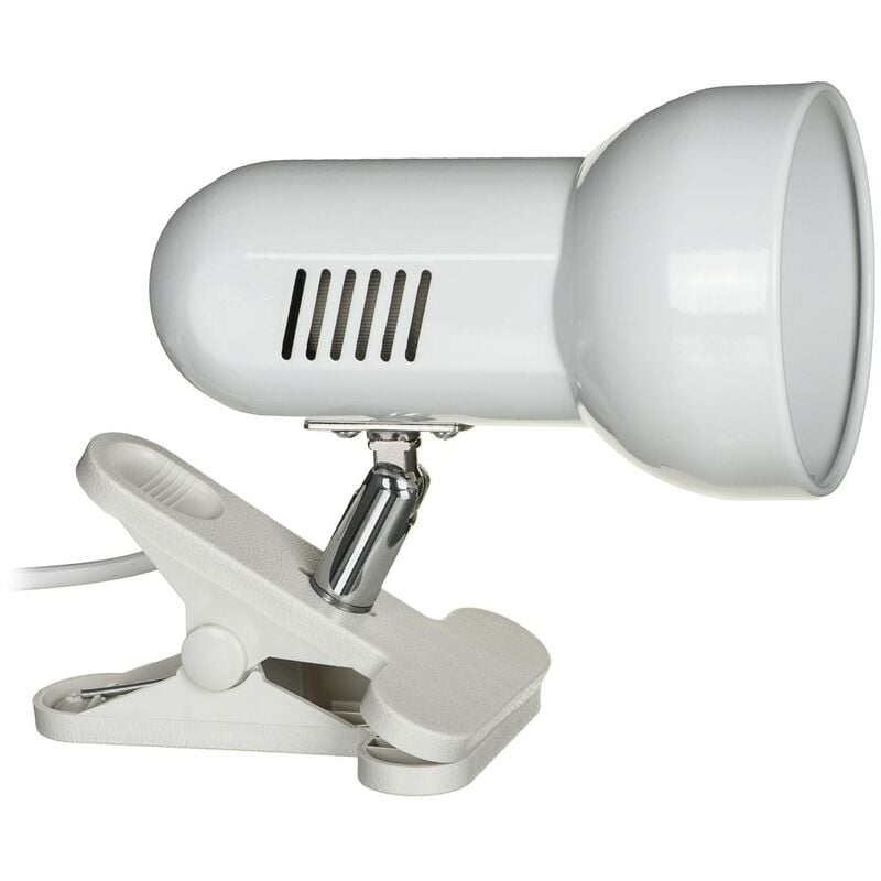 Activejet - Lampe de bureau à pince blanc, métal, fil E27