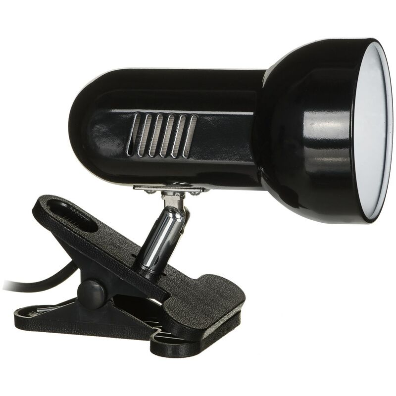 Activejet - Lampe de bureau à pince noir, métal, fil E27