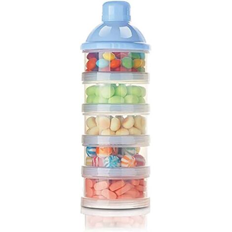 Activités de plein air de voyage portable Boîte de lait en poudre à 4 couches (bleu)