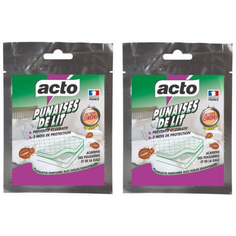 ACTO Plaquette Punaises de Lit - Lot de 2 : Répulsif et Insecticide Puissant