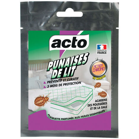 ACTO Plaquette Punaises de Lit - Répulsive et Insecticide