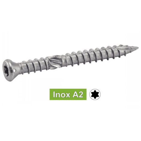 Acton – Seau de 300 vis terrasse A2 5x70mm – Double filet pour fixation bois dur – Pointe anti-fendage – Embout TX 25 fourni - 623275X70SEAU