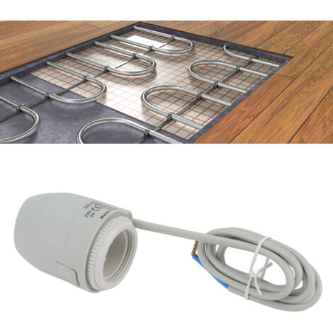 Actuador térmico eléctrico para sistemas de calefacción: válvula termostática impermeable IP54, 230 V, 2 W, material PC, -25 °C a 65 °C.